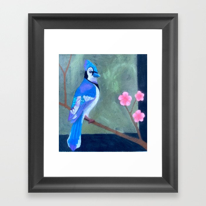 Blue and purple bird Framed Art Print