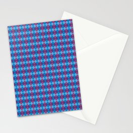 Celestial gingham, blue and purple Stationery Cards