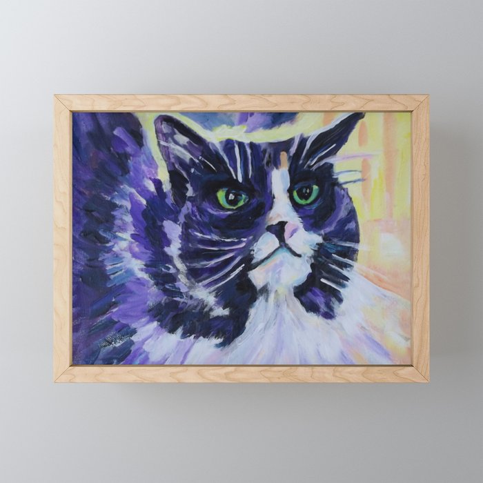 barbs cat Framed Mini Art Print
