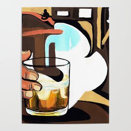 Beer glass illustration Poster