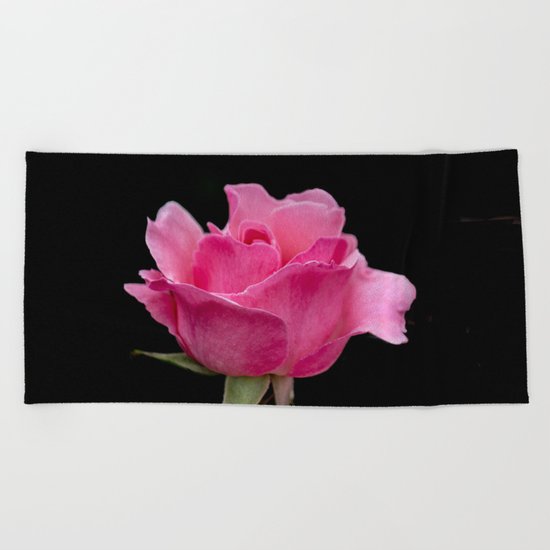 Pink Rose Beach Towel