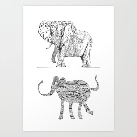 two ways to see one elephant Art Print