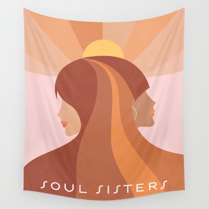 Soul Sisters - Girl power portrait Wall Tapestry
