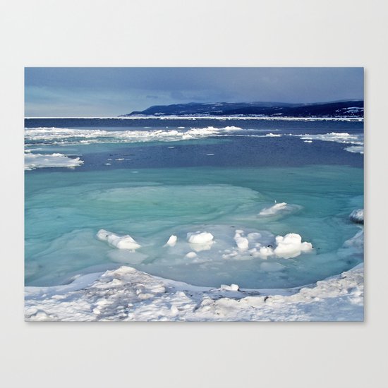 Snow and Ice pool Canvas Print