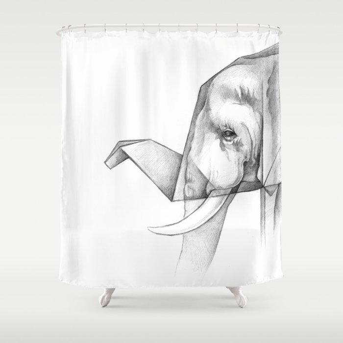 Elephant Origami Shower Curtain