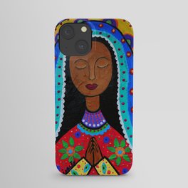 Mexican Folk Art Virgin Guadalupe Painting iPhone Case