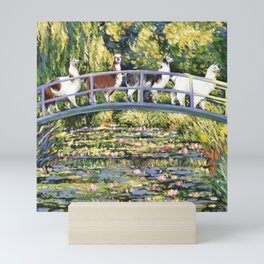 Llama and The Water Lily Pond Mini Art Print