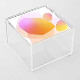 Bubble - Colorful Minimalistic Modern Art Design in Warm Yellow Orange and Pink Acrylic Box