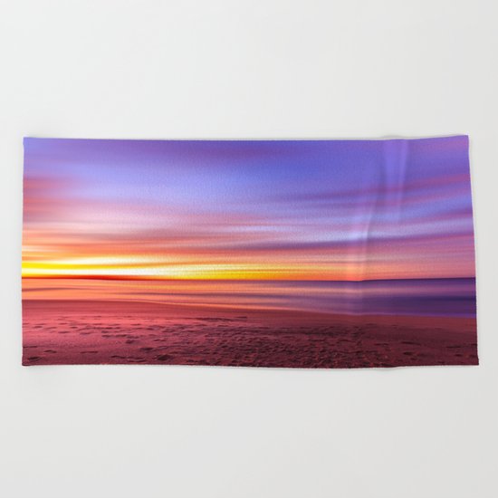 Colour sky beach Beach Towel