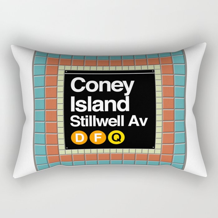 subway coney island sign Rectangular Pillow