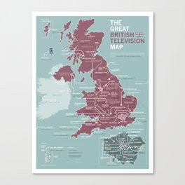 The Great British Television Map Canvas Print