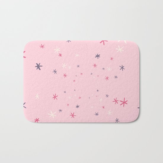 Pink Decorative Design with Stars to Infinity Bath Mat