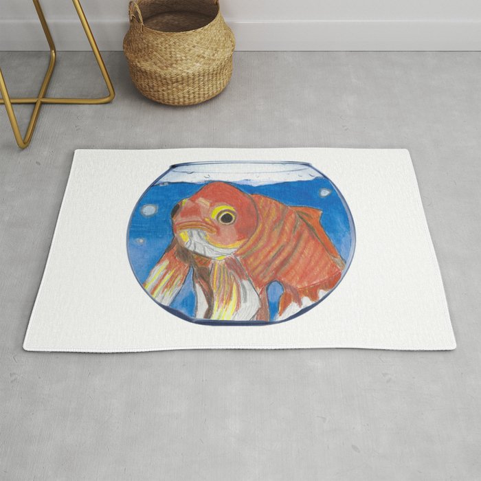 Gertrude the Goldfish in a Fishbowl  Rug