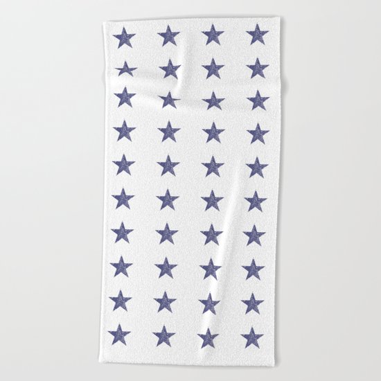 50 Blue Stars Beach Towel