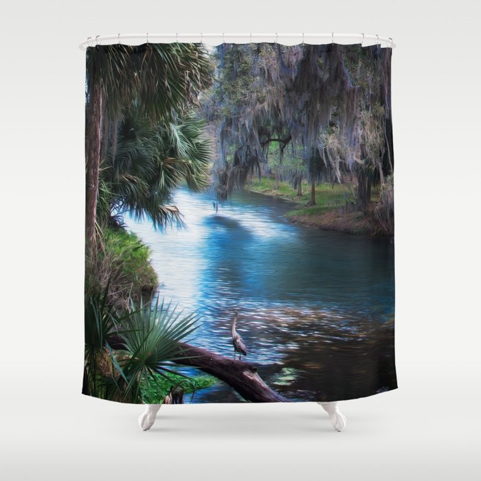 USA Photography - River In Florida Shower Curtain