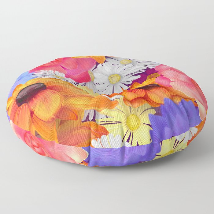 Sunny Floral Floor Pillow