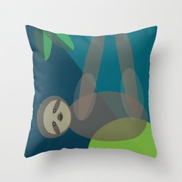 Mid Century Sloth Throw Pillow