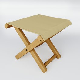 Golden Brown Solid Color - Patternless Pairs Pantone 2022 Popular Color Dried Moss 14-0626 Folding Stool