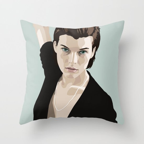 Milla Jovovich Throw Pillow