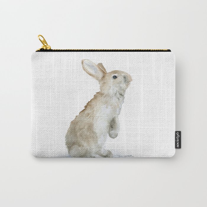Bunny Rabbit Watercolor Carry-All Pouch