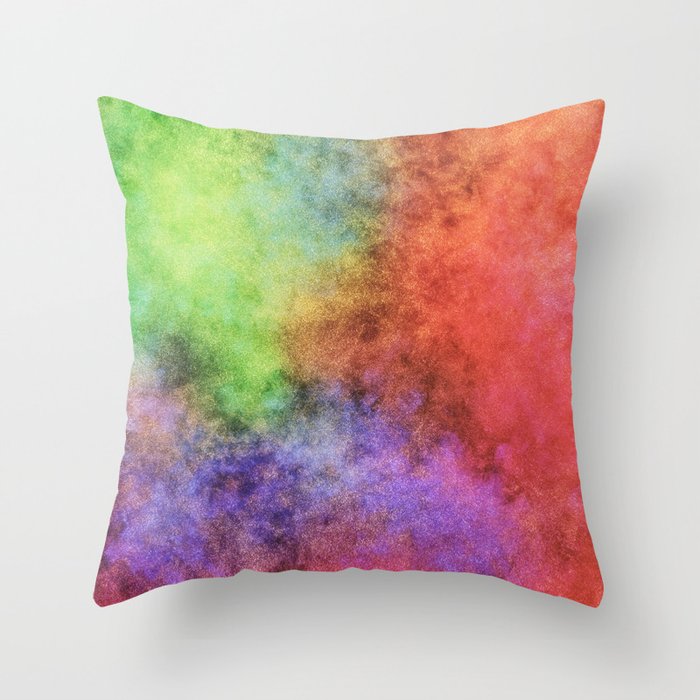 Radiant Rainbow Grunge Texture 01 Throw Pillow