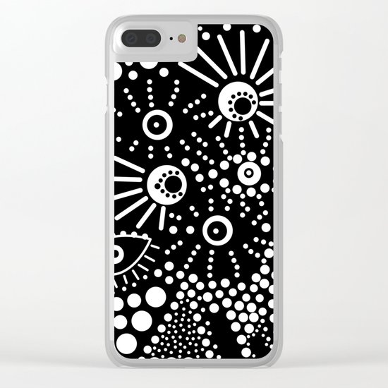 Abstract pattern polka dot black white . Clear iPhone Case
