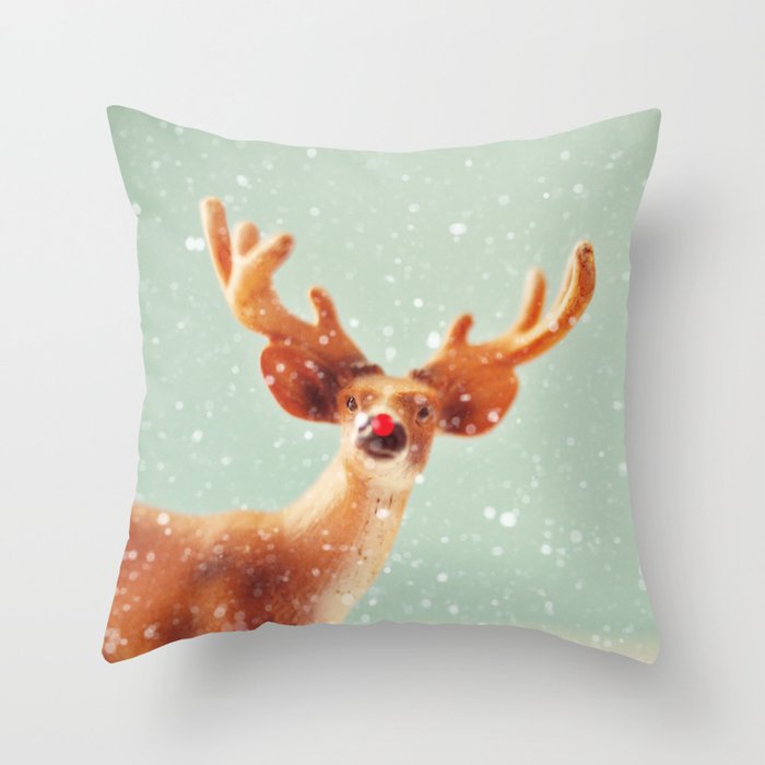 holiday deer Throw Pillow