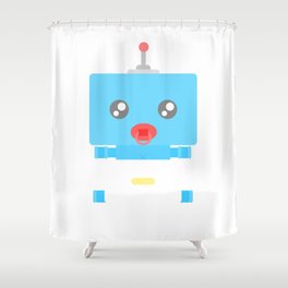 Control Me BooBeep the Blue Baby Robot ! Shower Curtain