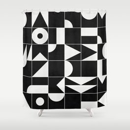 My Favorite Geometric Patterns No.18 - Black Shower Curtain