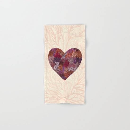 Pink Heart Hand & Bath Towel