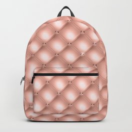 Glam Rose Gold Tufted Pattern Backpack