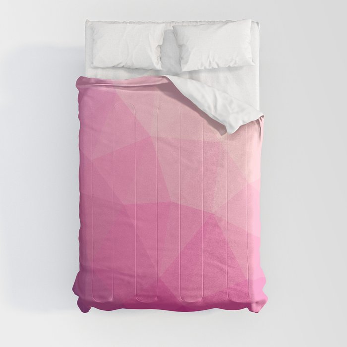 Pastel Pink Triangle Geometry Comforter