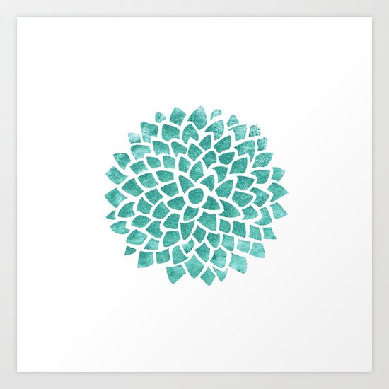 Teal Ice Art Print