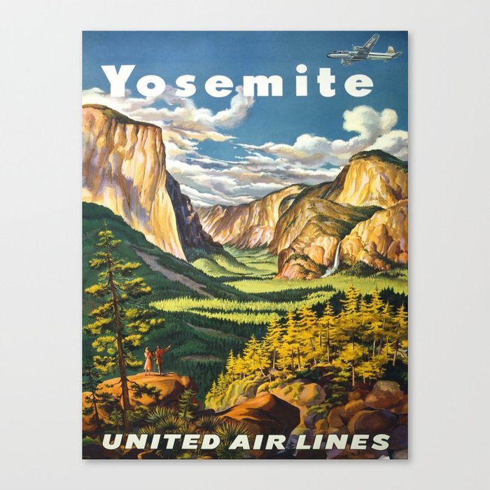 Yosemite National Park Travel Vintage Canvas Print