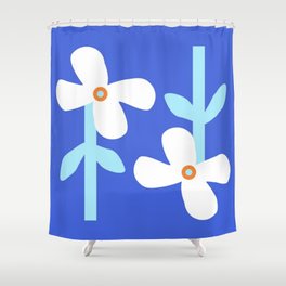 Two White Flowers Shower Curtain