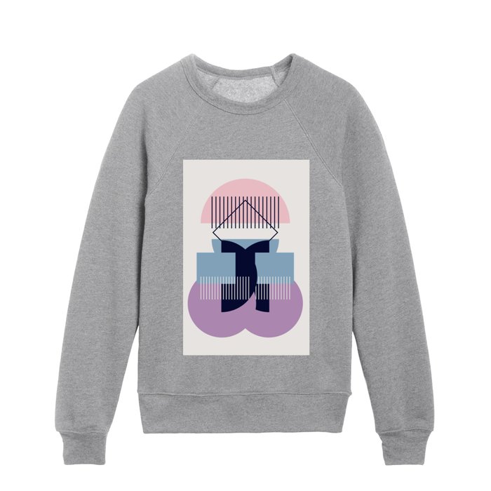 Mid century circles pastel Kids Crewneck