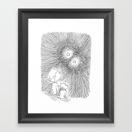 sous les étoiles Framed Art Print