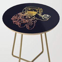 Astronaut in Deep Space Walk with Sun Reflection Side Table