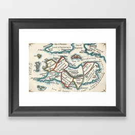 Allegorical Maps of Love, Courtship, and Matrimony Framed Art Print