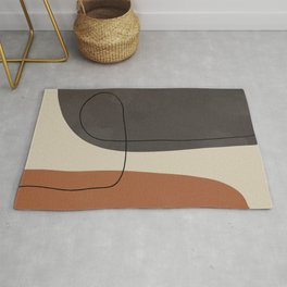 Modern Abstract Shapes #2 Rug | Forms, Watercolor, Painting, Minimal, Rock, Emotion, Nature, Simple, Trendy, Earth 