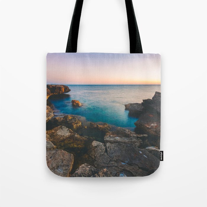 Spain Photography - Beautiful Blue Water By Some Stone Hills Tote Bag