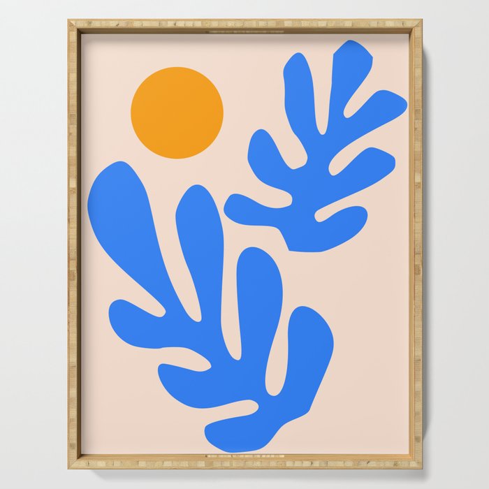 Henri Matisse - Leaves - Blue Serving Tray