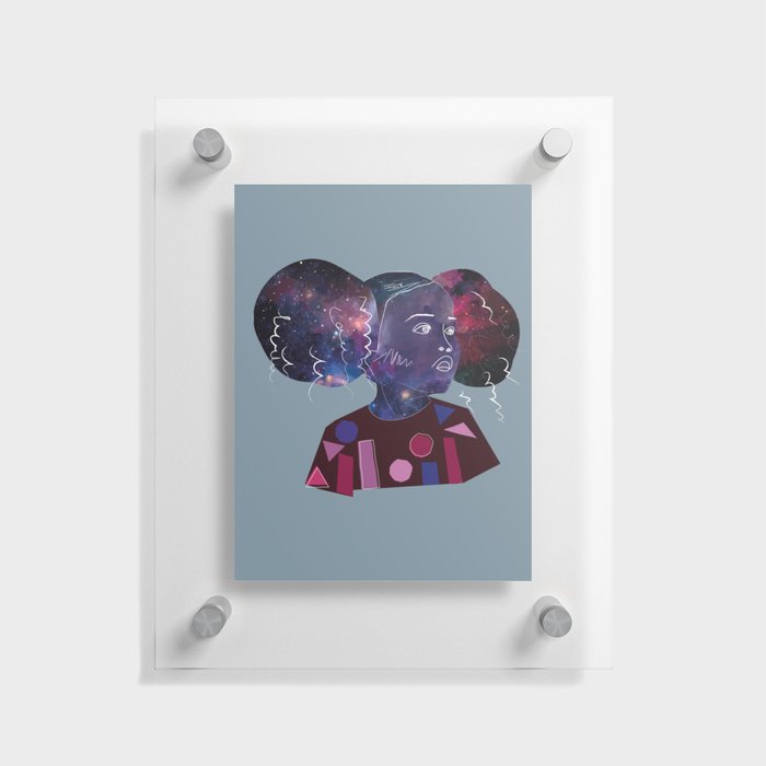 space Universe girl love Floating Acrylic Print