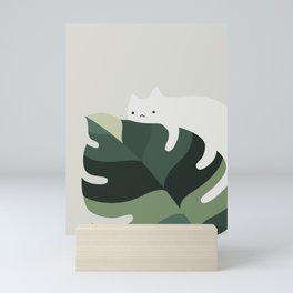 Cat and Plant 12A Mini Art Print