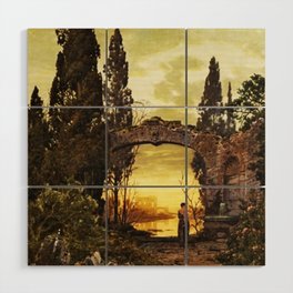 Ruined ancient archway vintage art Wood Wall Art