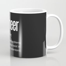 Funny Engineer Definition Coffee Mug | Work, Engineer, Typography, Occupation, Engineering, Funny, Chemicalengineer, Profession, Black And White, Education 
