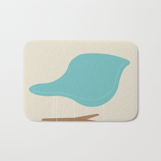 Blue La Chaise Chair by Charles & Ray Eames Bath Mat