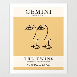 Minimalist Gemini Art Print