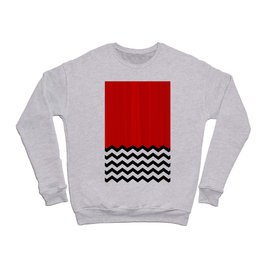 Red Black White Chevron Room w/ Curtains Crewneck Sweatshirt