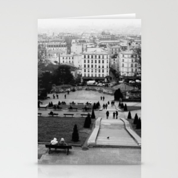 Unfocused Paris Nº 8 | Gardens of Butte Montmartre and panorama of the city | Out of focus photography Stationery Cards